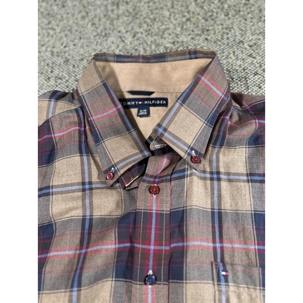 Tommy Hilfiger Men's Plaid Button-Down Shirt XL